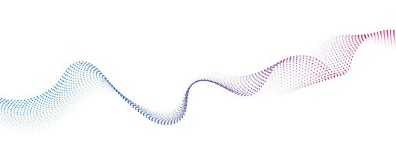 Leinwandbilder - Flowing Dot Wave halftone gradient pattern on transparent background	
