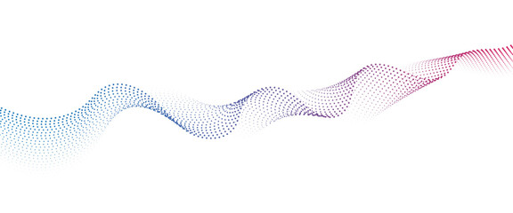 Leinwandbilder - Flowing Dot Wave halftone gradient pattern on transparent background	
