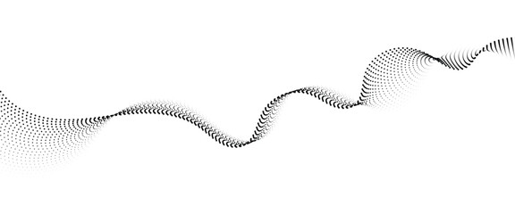 Leinwandbilder - Flowing Dot Wave halftone gradient pattern on transparent background	
