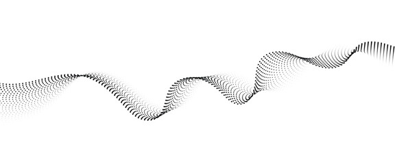 Leinwandbilder - Flowing Dot Wave halftone gradient pattern on transparent background	
