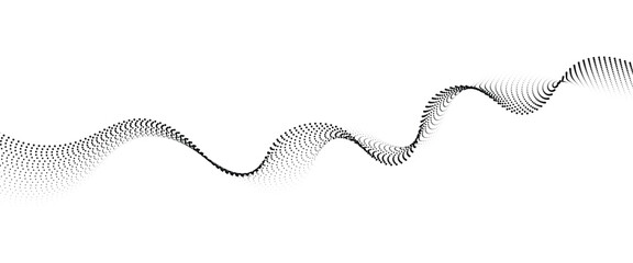 Leinwandbilder - Flowing Dot Wave halftone gradient pattern on transparent background	
