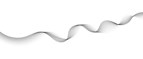 Leinwandbilder - Flowing Dot Wave halftone gradient pattern on transparent background	
