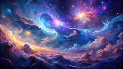 Wall Mural - cosmic dreamscape a celestial tapestry of nebulae and starry swirls across an ethereal landscape