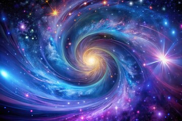 Wall Mural - Cosmic Swirl A mesmerizing spectacle of celestial bodies, vibrant nebulae, and radiant stars within a spiraling galaxy, a breathtaking view of the universe's grandeur.