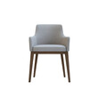 © PicTCoral - Modern Light Beige Upholstered Armchair with Wooden Legs - Front View