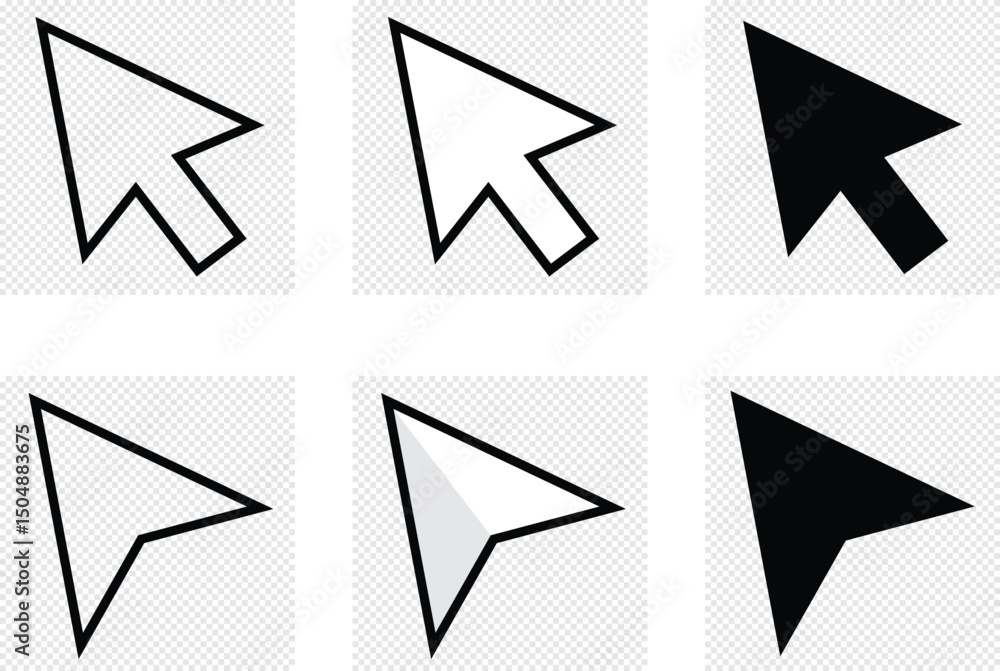Computer Mouse Click Cursor Icon. Mouse Click Pointer Cursor Arrow on ...