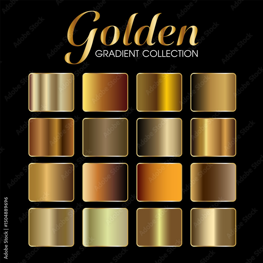 Gold gradient collection set Stock Vector | Adobe Stock