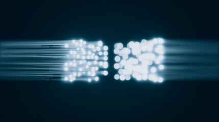 Wall Mural - data transmission: abstract representation of high-speed data transmission across fiber optic cables