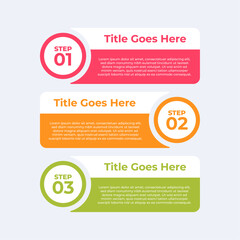 Wall Mural - three step infographic template.