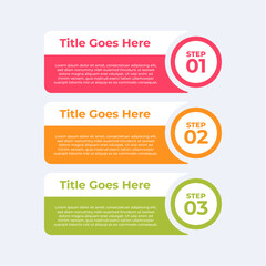 Wall Mural - three step infographic template.