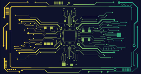 Wall Mural - futuristic circuit board pattern. technology background. vector illustration. eps 10