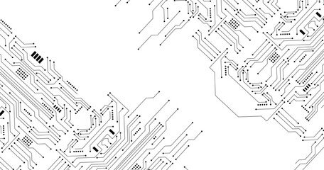 Wall Mural - abstract futuristic circuit board technology background. circuit board with various technology eleme