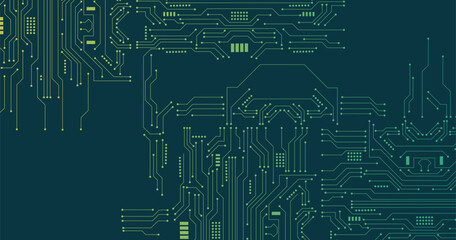 Wall Mural - seamless circuit board pattern. abstract futuristic circuit board technology background. circuit boa