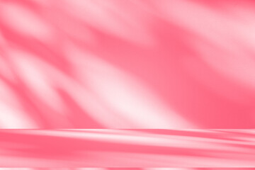Leinwandbilder - Wall interior background, studio and backdrops show products.with shadow from window color pink background for text insertion and presentation interior decoration	
