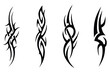 © jamalstudio - Collection of neo tribal shapes with a stiff touch, hand drawn vector design gothic sigilism tattoo elements isolated on white background
