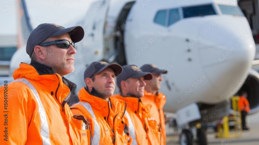 Airport operations team prepares for takeoff aviation hub photo outdoor ...