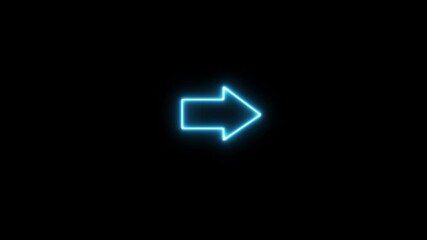 Wall Mural - Abstract directional arrow icon animation. Animated arrow icon on black background.