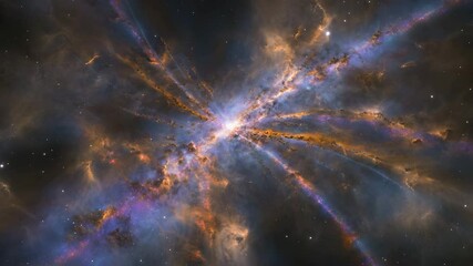 Wall Mural - the tara nebula and orion nebula in a stunning cosmic dance of colorful stellar cloud structures