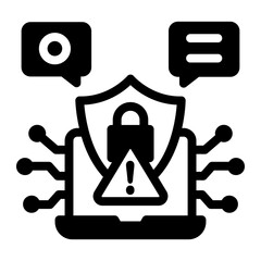 Canvas Print - A glyph style icon showing data breach scenario
