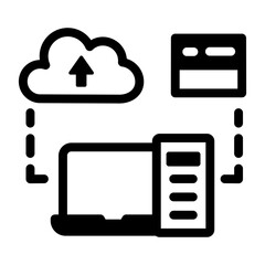 Canvas Print - A solid icon showing digital marketing techniques
