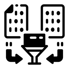 Canvas Print - Solid style icon of data extraction mechanical parts

