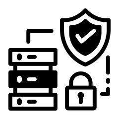 Canvas Print - An icon of server security system in solid style
