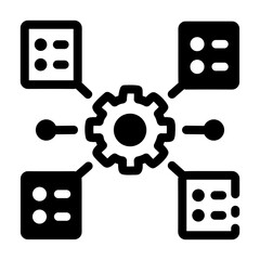 Canvas Print - Glyph icon depicting data integration component links

