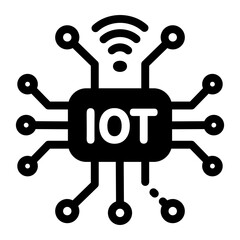 Canvas Print - Filled style icon showing smart iot technology 

