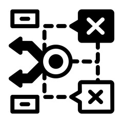 Canvas Print - A filled style icon of decision intelligence framework
