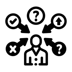 Canvas Print - An icon of decision making designed in glyph style
