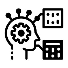 Canvas Print - Glyph icon of machine learning algorithm concept
