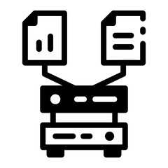 Canvas Print - Solid style icon representing data collection process

