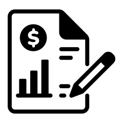 Canvas Print - Filled style icon of revenue report chart