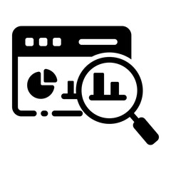 Canvas Print - A glyph style icon of data analysis
