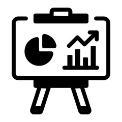 Canvas Print - An icon of business planning in glyph style
