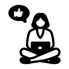 Canvas Print - A glyph style icon of customer feedback 

