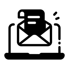 Canvas Print - A filled style icon representing email report 
