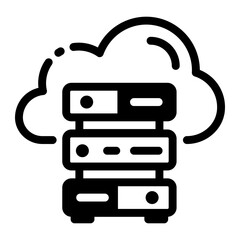 Canvas Print - An icon of cloud database designed in glyph style