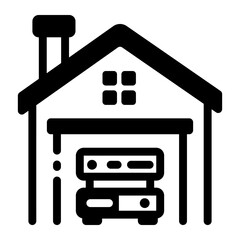 Canvas Print - Solid style icon showing server storage structure
