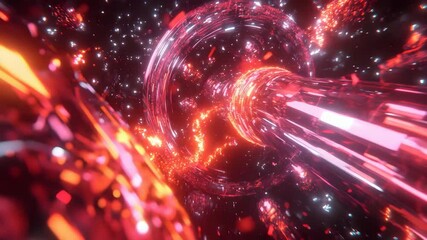 Wall Mural - vibrant red and yellow explosion in a dynamic vortex creating a mesmerizing abstract visual effect