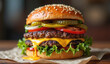 © Saira - Delicious Double Cheeseburger Ready to Eat