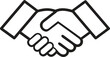 © mbrcreative - handshake line art con vector illustration, handshake icon vector illustration