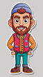 © DesignBy - Cheerful cartoon man in winter gear.