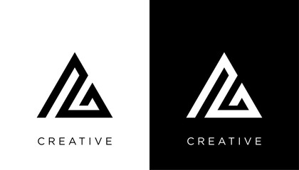 simple elegant letter initial ag icon logo design vector template