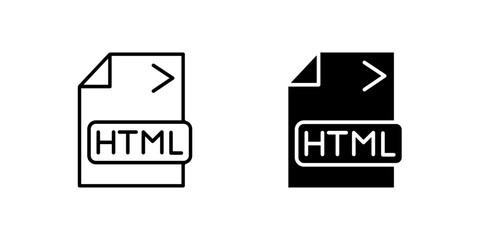 HTML file icon. Great for technology or web development designs.