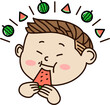 © 종협 한 - 여름을 상징하는 신선한 수박 이미지. 시원하고 상큼한 분위기의 수박 조각, 배경, 패턴 등 다양한 형태로 구성된 과일 디자인