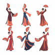 © Famadya - Asian dancers with fans in traditional dress