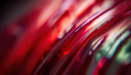 Aufkleber - vivid red abstract macro texture with fingerprint like lines and liquid sheen for digital art, branding, print, and web design

