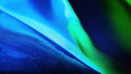Aufkleber - iridescent satin texture in neon blue and green hues with smooth light reflections ideal for web background, futuristic branding, digital print, or abstract visual identity design

