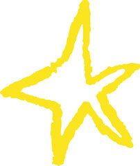 Wall Mural - childlike yellow star drawn with wax pencil. irregular crayon texture adds charm and sparkle. fun do
